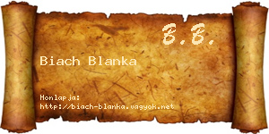 Biach Blanka névjegykártya